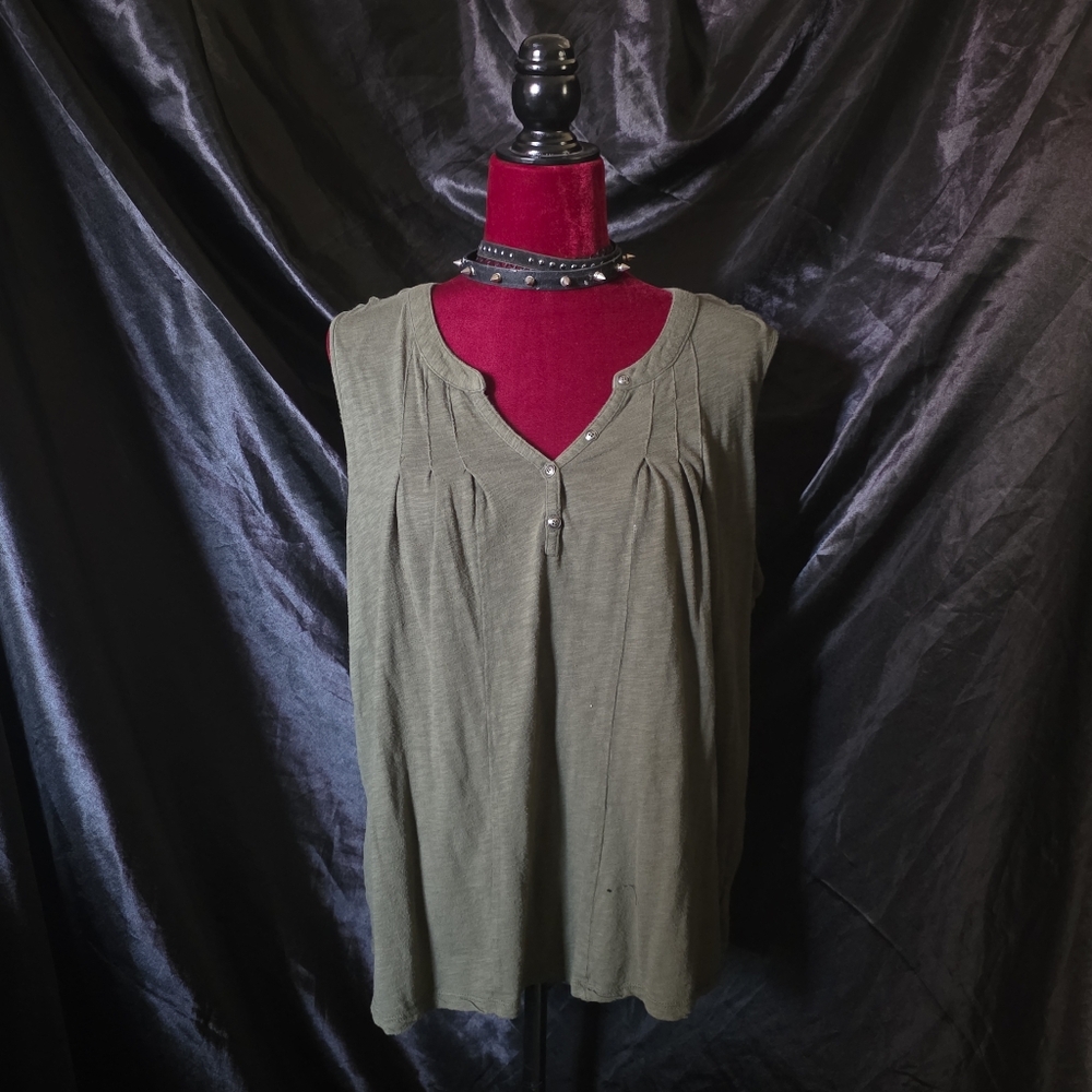 Olive Green Sleeveless Top